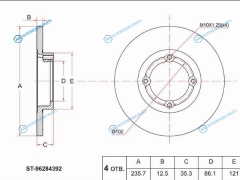 ST-96284392 Диск тормозной перед CHEVROLET SPARK 05-DAEWOO MATIZ 98-