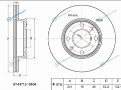ST-51712-1C000 Диск тормозной перед HYUNDAI GETZ 02-11 R13