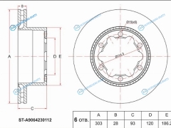 ST-A9064230112 Диск тормозной зад MERCEDES SPRINTER 06-VW CRAFTER 06-