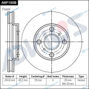 A6F100B Диск тормозной пер. ADVICS