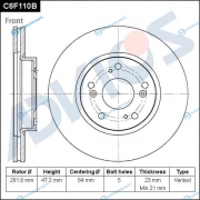 C6F110B Диск тормозной пер. ADVICS