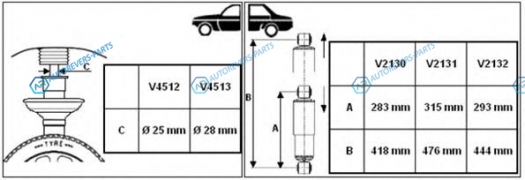 V4513 Стойка амортизационная - VAN-MAGNUM | перед правлев