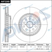 A6F226B Диск тормозной пер. лев. ADVICS