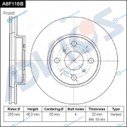 A6F116B Диск тормозной пер. ADVICS