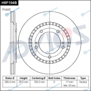 H6F104B Диск тормозной пер. ADVICS