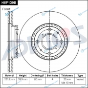 H6F139B Диск тормозной пер. ADVICS