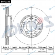 E6F222B Диск тормозной пер. ADVICS