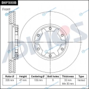 B6F500B Диск тормозной пер. ADVICS