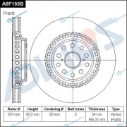 A6F155B Диск тормозной пер. прав. ADVICS