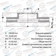 BR0112S Диск тормозной AVANTECH
