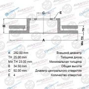 BR0306 Диск тормозной AVANTECH (кратность 2 шт.)