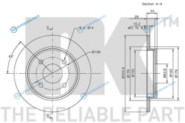 202536 Диск тормозной зад.NK(кратность 2 шт)