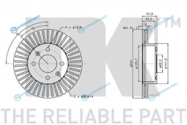 203409 Диск тормозной пер. вент.NK(кратность 2 шт)