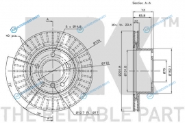 201555 Диск тормозной пер. вент.NK(кратность 2 шт)
