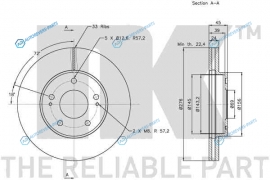 203034 Диск тормозной пер. вент.NK(кратность 2 шт)