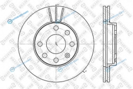 6020-3608V-SX_диск тормозной передний!| Opel Astra|Ascona|Kadett 1.4-1.7D 82>