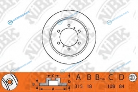 RN1119-NIBK_диск тормозной задний!| Mitsubishi Pajero 2.4-3.5 91>