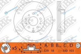 RN1215-NIBK_диск тормозной задний!| Toyota Land Cruiser 100 4.2TD|4.7 98>