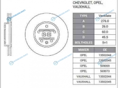 SD3031_диск тормозной передний!| Chevrolet Aveo|Cruze 1.2-2.0CDi| Opel Astra J 1.4-2.0CDTi 09>