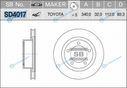 SD4017_диск тормозной передний! с покрытием| Toyota Land Cruiser 200 4.7|4.5D 08>
