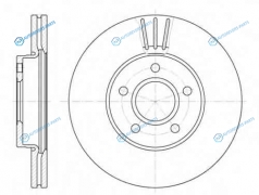6710.10_диск тормозной передний! 15 wheel| Volvo S40|V50 1.8|2.4|2.5|2.0TD 04>