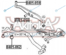 0401-060 Сайлентблок поперечного рычага подвески | зад правлев
