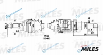 GC02052 Привод в сборе FORD FOCUS 1.4-1.8 98-04 прав. (GKN 304233) GC02052