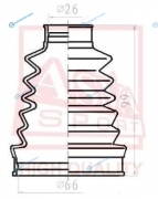 ASBT-INB6M1 Пыльник ШРУСа (комплект без смазки)