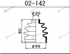 02-142 Пыльник ШРУСа внешнего