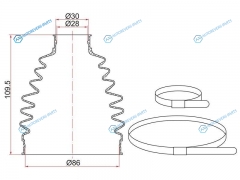 BKFD-010 Пыльник шруса наружный FR NISSAN X-TRAIL T31 QR25DEMR20DEMITSUBISHI OUTLANDER 12- (2 хомута. тер