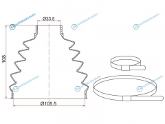 BKFD-014 Пыльник шруса наружный RR NISSAN PATROL Y62 (2 хомута. термопластик)
