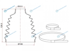BKFD-016 Пыльник шруса наружный FR NISSAN PATROL Y62 (2 хомута. термопластик)