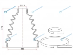 C-1925 Пыльник шруса наружный FR HONDA CR-V RD5 (2 хомута. резина)