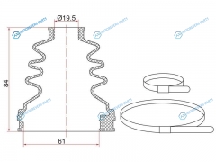 BKFD-018 Пыльник шруса внутренний FR NISSAN NOTE E11 (2 хомута. резина)