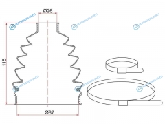 TC-006 Пыльник шруса наружный FR VW POLO (2 хомута. термопластик)