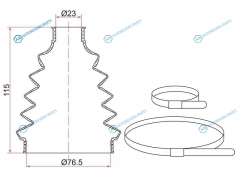 TC-010 Пыльник шруса наружный FR NISSAN ALMERA B10 (2 хомута. термопластик)