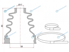 BKFD-030 Пыльник шруса внутренний RR RH HONDA CR-V RE (2 хомута. резина)