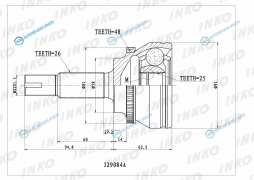 329084A ШРУС внешний 2625 ABS 48