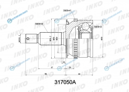 317050A ШРУС внешний 3035 ABS 47