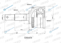 320165A ШРУС внешний 2727 ABS 44