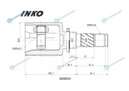 480044 ШРУС внутренний 2623 | лев