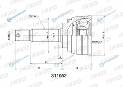 311052 ШРУС внешний 2522