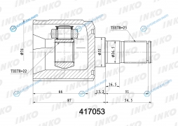 417053 Шрус внутренний2522 ABS