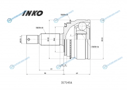 317145A ШРУС внешний 3036 ABS 50