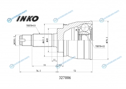 327006 ШРУС внешний 2522