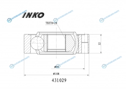 431029 ШРУС внутренний 28 | правлев