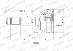307026 ШРУС внешний 2522