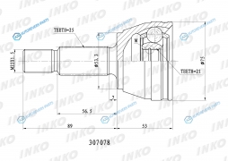 307078 ШРУС внешний 2521
