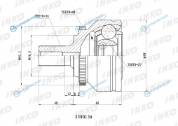 330013A ШРУС внешний 3627 ABS 48