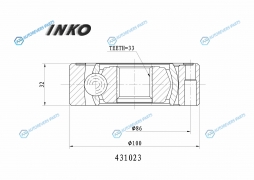 431023 ШРУС внутренний 33 | правлев